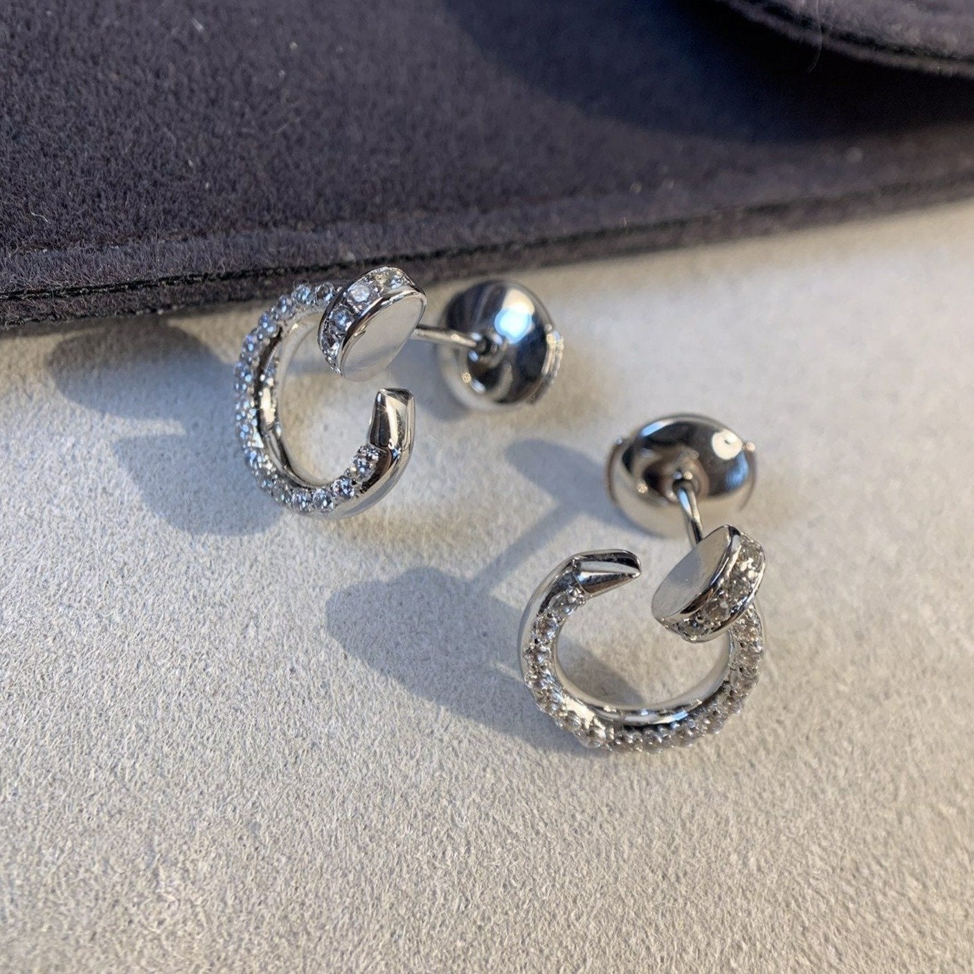 [Clover Jewelry]JUSTE EARRINGS SILVER DIAMONDS