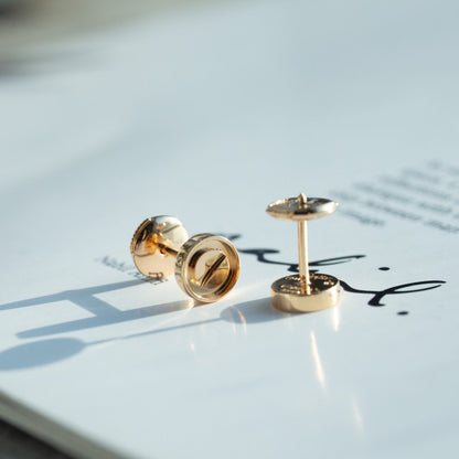 [Clover Jewelry]LOVE EARRINGS PINK GOLD 10MM