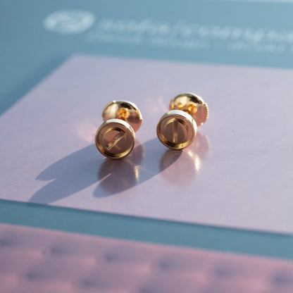 [Clover Jewelry]LOVE EARRINGS PINK GOLD 10MM