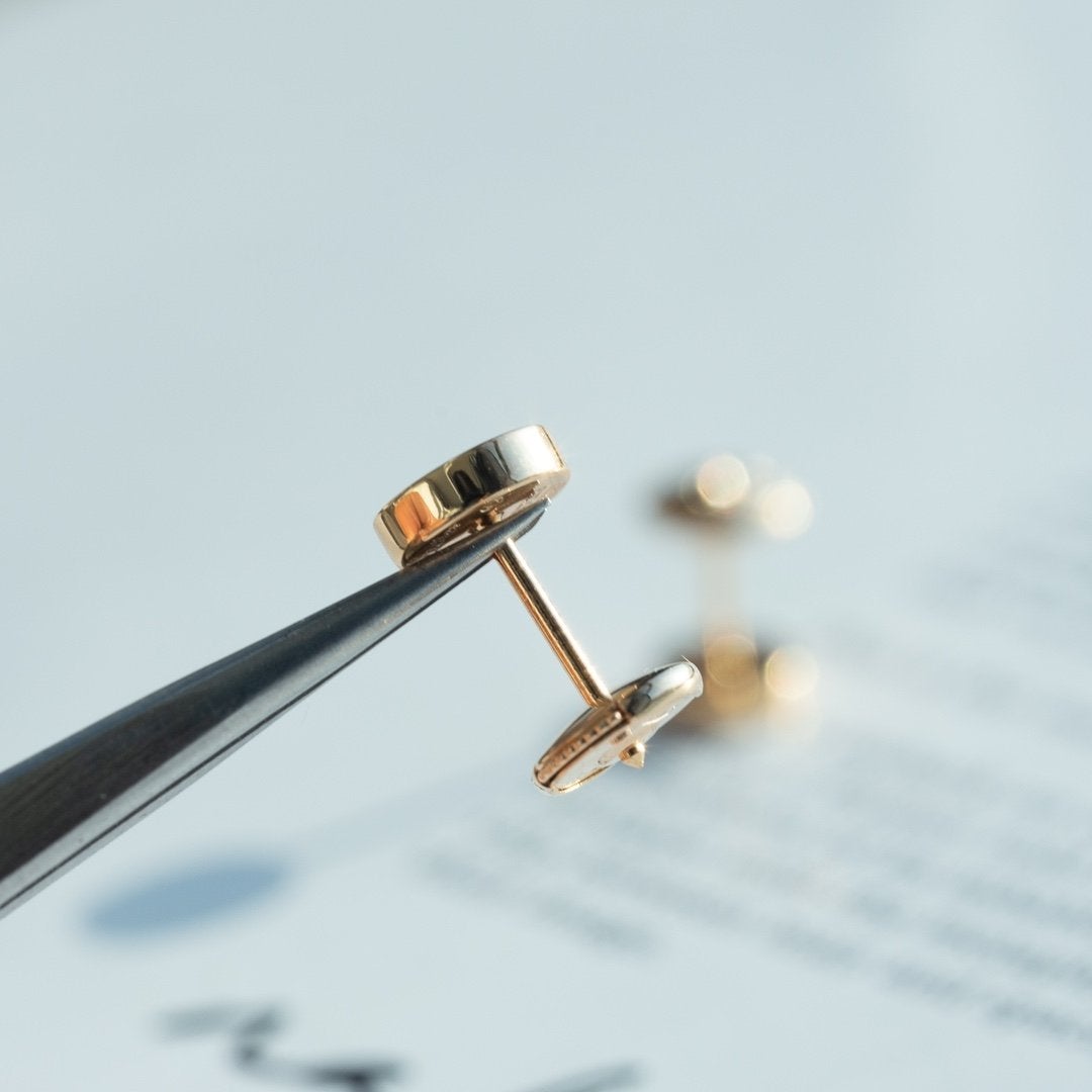 [Clover Jewelry]LOVE EARRINGS PINK GOLD 10MM