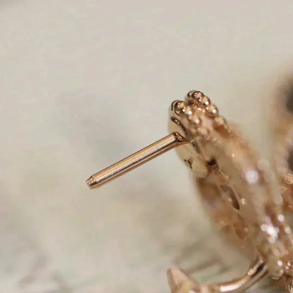 [Clover Jewelry]CLOVER MEDIUM 1 MOTIFS FUll DIAMOND EARRINGS