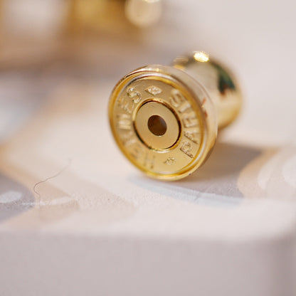 [Clover Jewelry]MINI POP H GOLD EARRINGS GREY