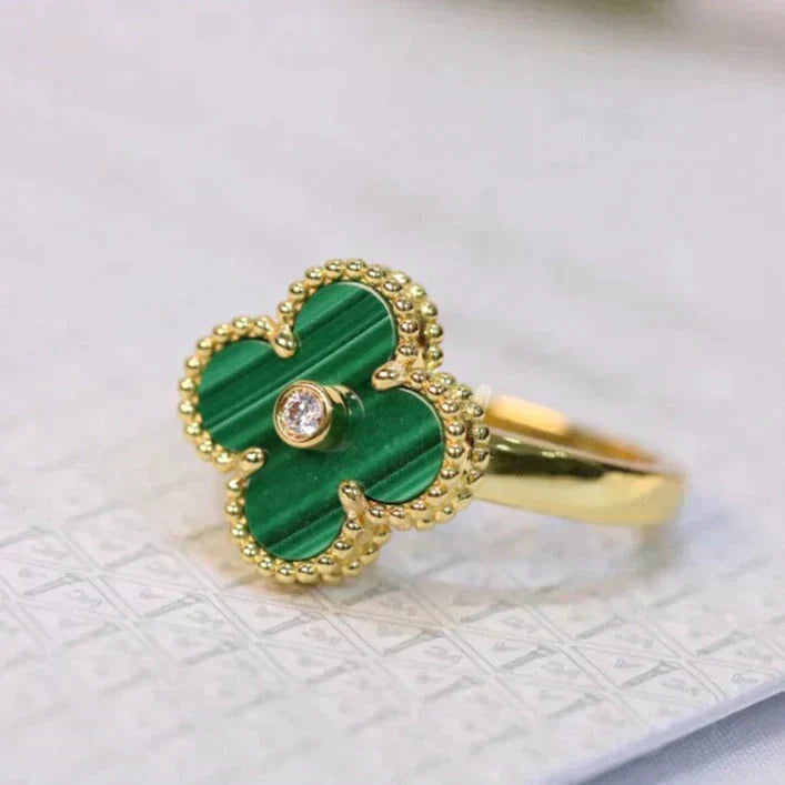 [Clover Jewelry]CLOVER MALACHITE RING GOLD DIAMOND