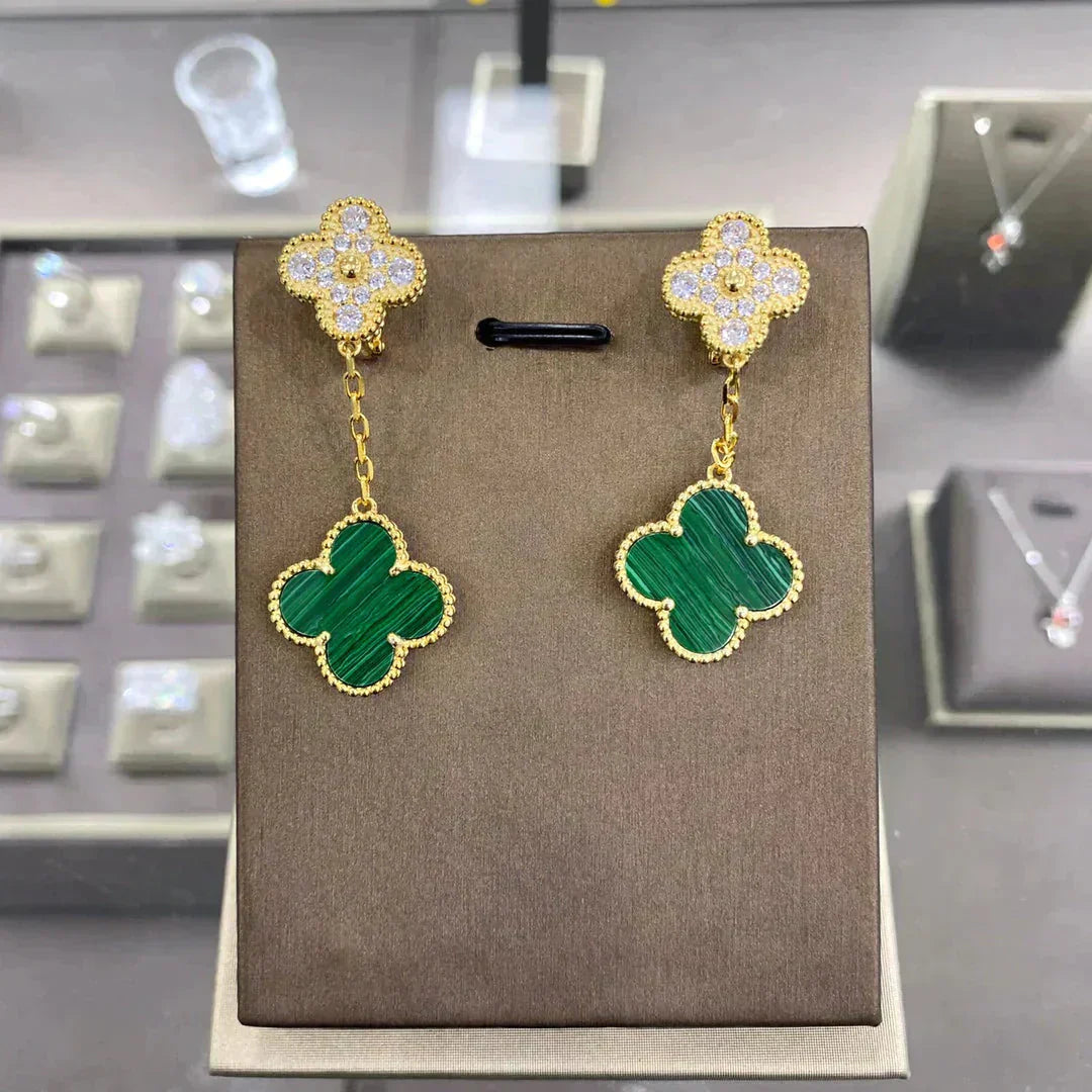 [Clover Jewelry]CLOVER  2 MOTIFS  DIAMOND  EARRINGS (MULTIPLE CHOICESç´