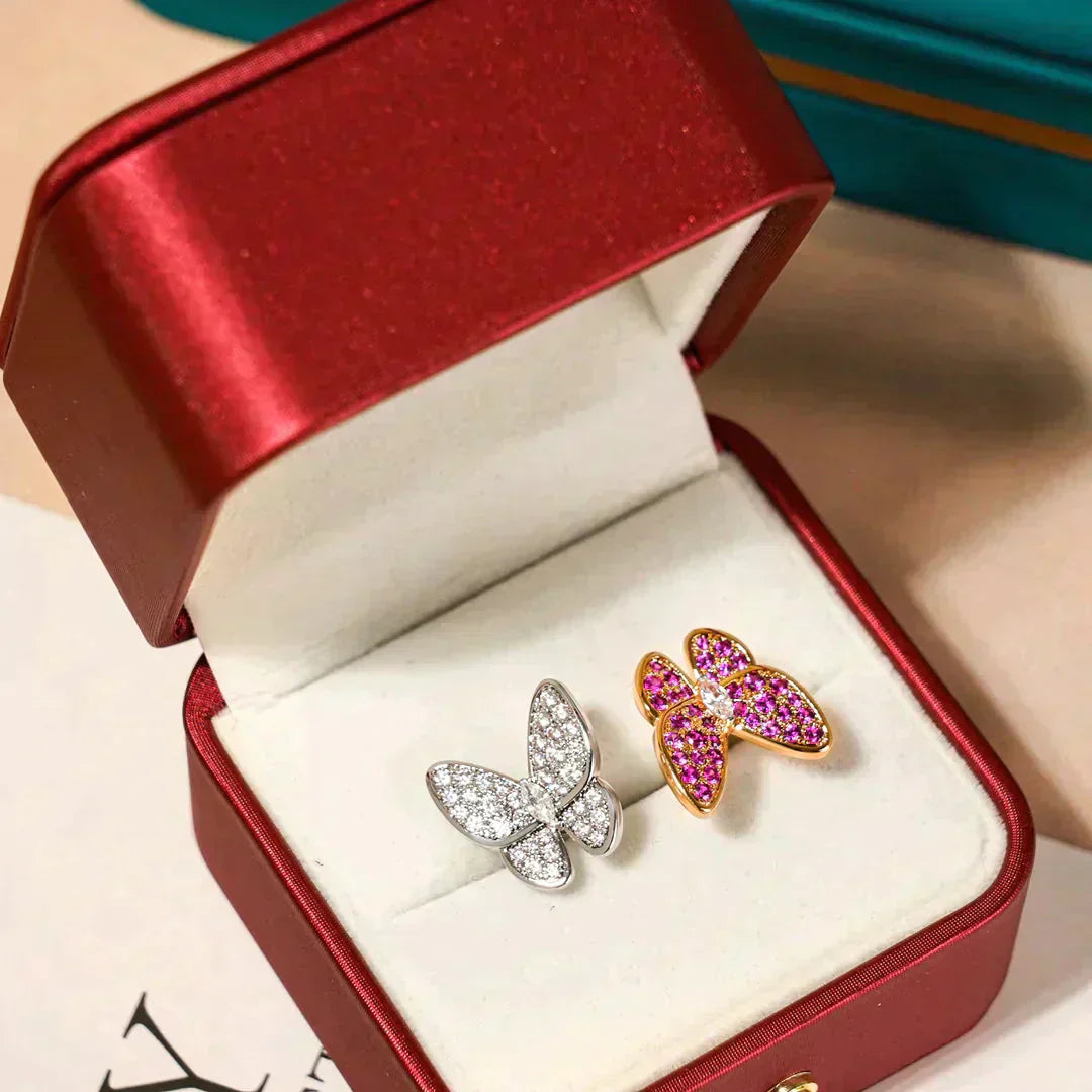 [Clover Jewelry]TWIN BUTTERFLY DIAMOND RING