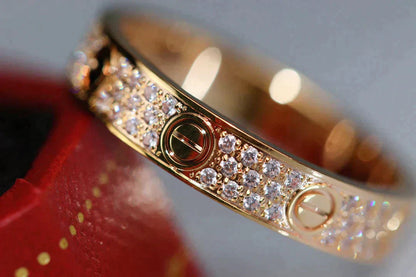 [Clover Jewelry]LOVE RING 3.6MM DIAMOND PAVED