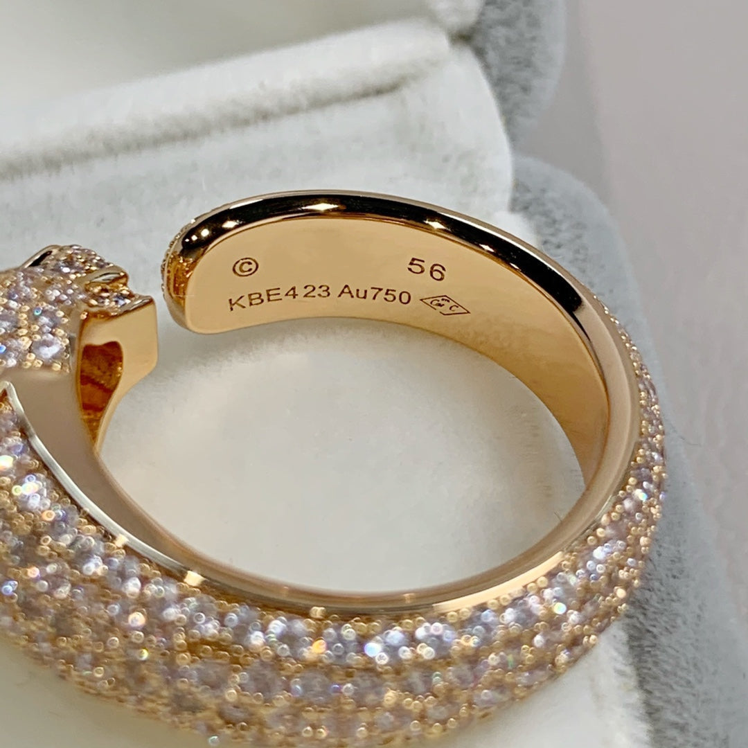 [Clover Jewelry]PANTHERE PINK GOLD DIAMOND RING