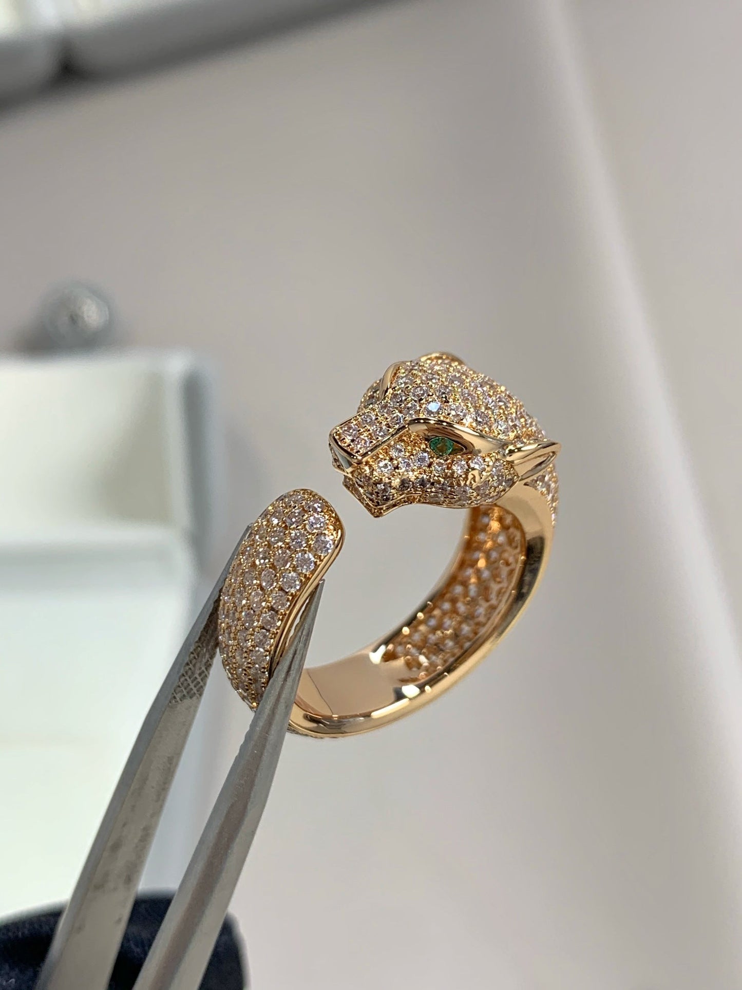 [Clover Jewelry]PANTHERE PINK GOLD DIAMOND RING