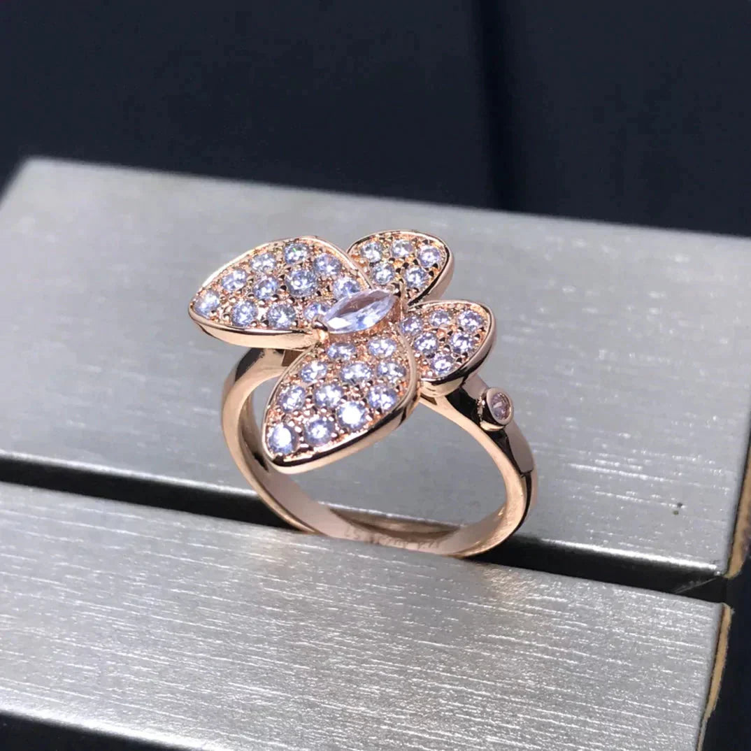 [Clover Jewelry]BUTTERFLY PINK GOLD DIAMOND RING