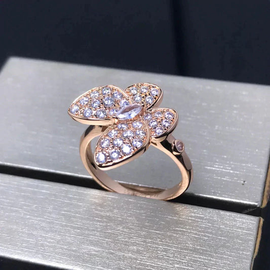 [Clover Jewelry]BUTTERFLY PINK GOLD DIAMOND RING