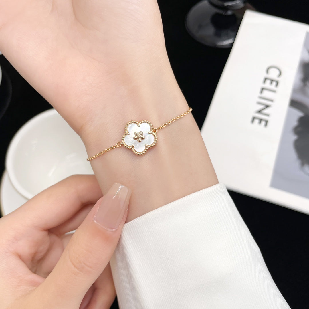 [Clover Jewelry]LUCKY SPRING ROSE GOLD MOP BRACELET