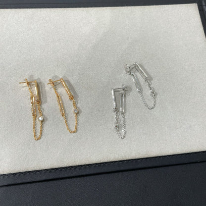 [Clover Jewelry]CHAINE CHAOS DIAMOND DROP EARRINGS