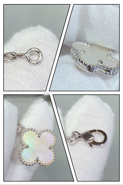 [Clover Jewelry]CLOVER 5 MOTIF WHITE MOP SILVER BRACELET