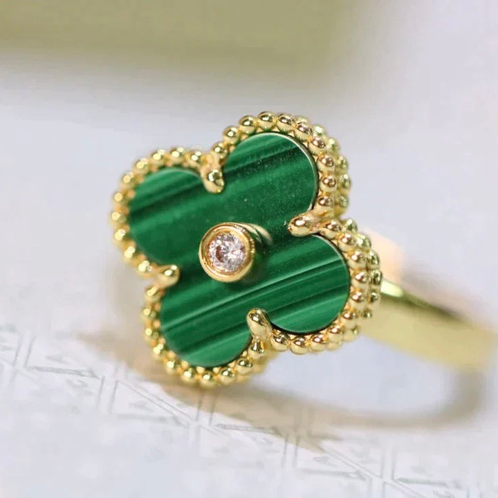 [Clover Jewelry]CLOVER MALACHITE RING GOLD DIAMOND