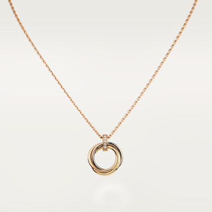 [Clover Jewelry]TRINITY NECKLACE GOLD  DIAMONDS