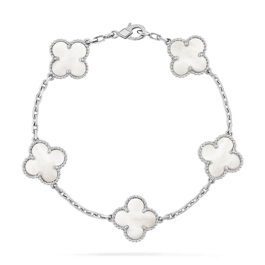 [Clover Jewelry]CLOVER SILVER MOP 5 MOTIF BRACELET