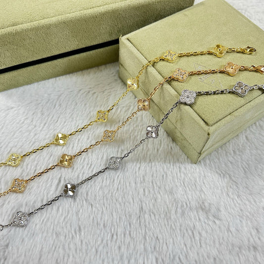 [Clover Jewelry]CLOVER 6 MOTIF DIAMOND LASER BRACELET