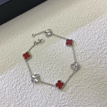 [Clover Jewelry]CLOVER 6 MOTIF RED AGATE LASER BRACELET
