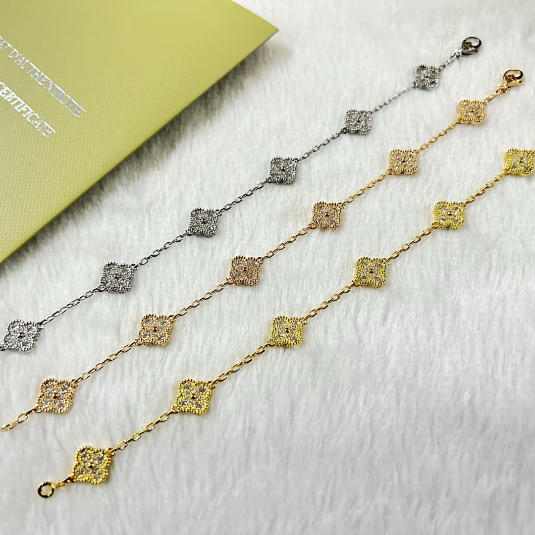 [Clover Jewelry]CLOVER 6 MOTIF DIAMOND BRACELET