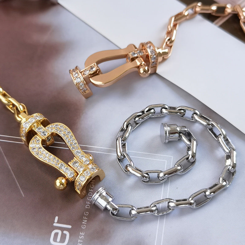 [Clover Jewelry]FORCE LARGE HORSESHOE CLASP  METAL BRACELET