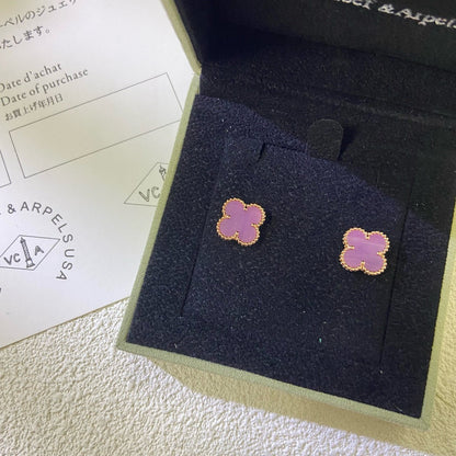 [Clover Jewelry]CLOVER MINI 9.5MM  PURPLE VIOLET EARRINGS