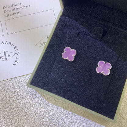 [Clover Jewelry]CLOVER MINI 9.5MM  PURPLE VIOLET EARRINGS