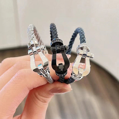 [Clover Jewelry]FORCE LARGE HORSESHOE HALF DIAMOND BRACELET GOLD