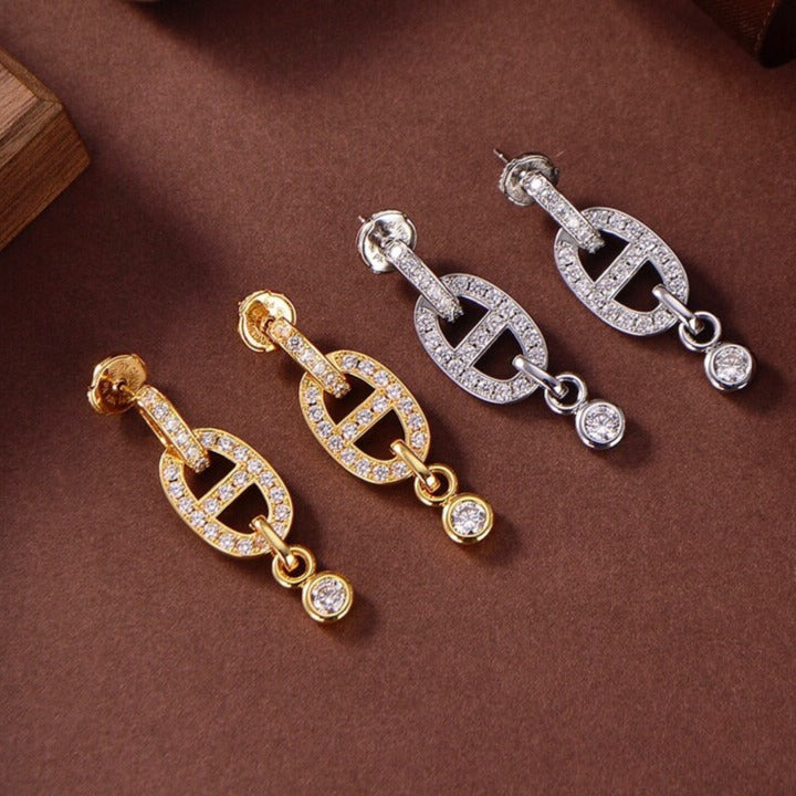 [Clover Jewelry]HM CHAINE DIAMOND EARRINGS