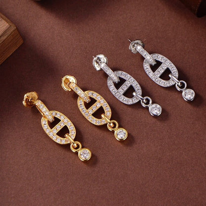 [Clover Jewelry]HM CHAINE DIAMOND EARRINGS