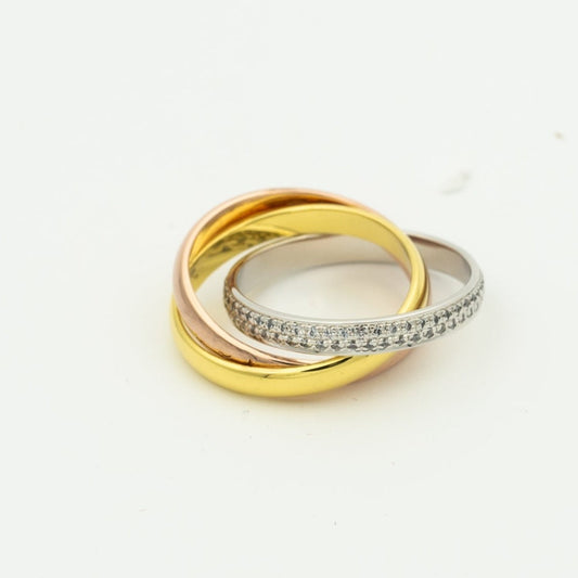 [Clover Jewelry]TRINITY RING GOLD PINK GOLD SILVER DIAMONDS