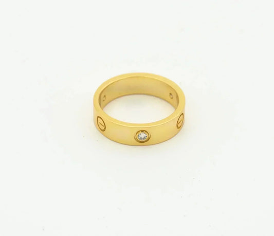 [Clover Jewelry]LOVE RING 4MM 1 DIAMOND GOLD