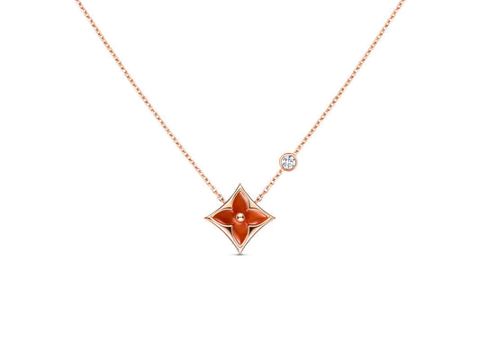 [Clover Jewelry]STAR NECKLACE PINK GOLD 1 DIAMOND
