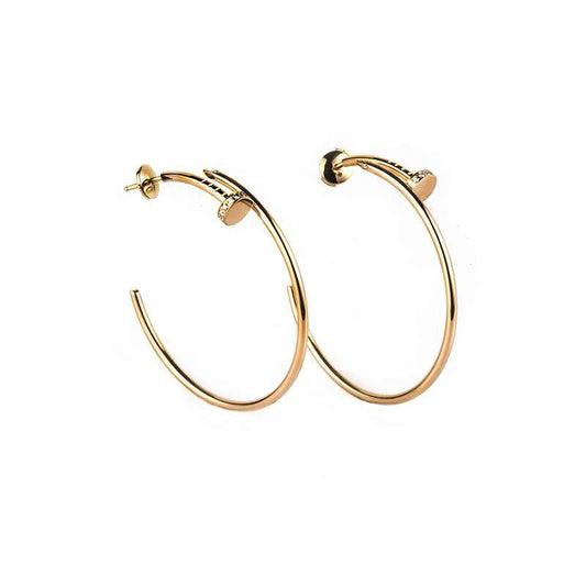 [Clover Jewelry]JUSTE EARRINGS GOLD DIAMONDS 1.8MM
