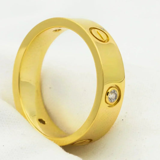 [Clover Jewelry]LOVE RING 5.5MM 3 DIAMONDS GOLD