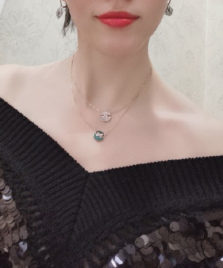 [Clover Jewelry]JEUX DE ROSE GOLD DIAMOND NECKLACE