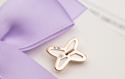 [Clover Jewelry]JEUX DE WHITE MOP PINK GOLD DIAMOND EARRINGS