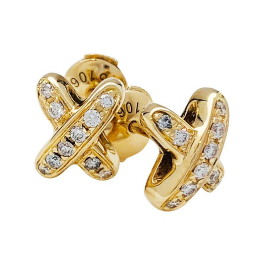 [Clover Jewelry]JEUX DE GOLD DIAMOND EARRINGS