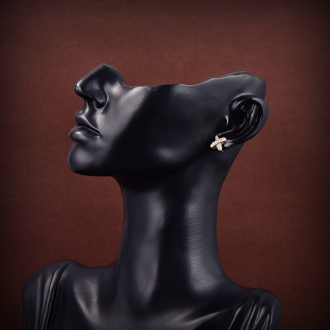 [Clover Jewelry]JEUX DE GOLD DIAMOND EARRINGS