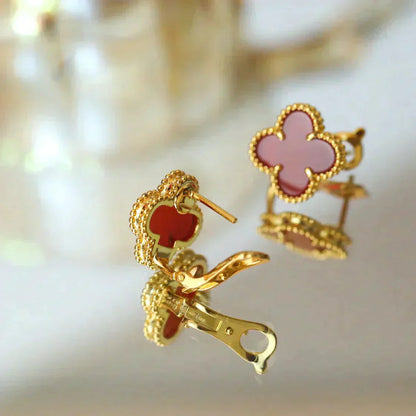 [Clover Jewelry]CLOVER MEDIUM 1 MOTIFS CARNELIAN  EARRINGS