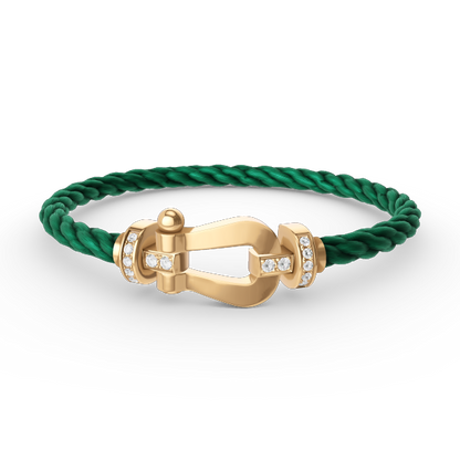 [Clover Jewelry]FORCE LARGE HORSESHOE HALF DIAMOND BRACELET GOLD