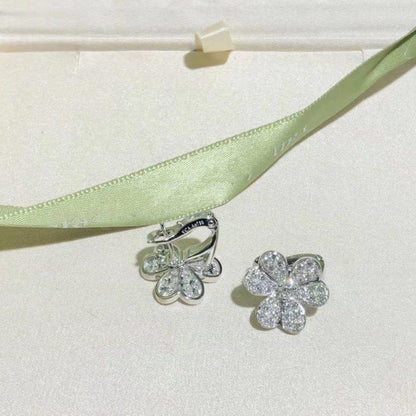 [Clover Jewelry]FRIVOLE SILVER FLOWER DIAMOND EARRINGS