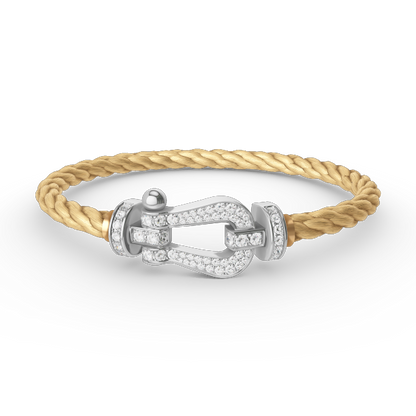 [Clover Jewelry]FORCE LARGE HORSESHOE FULL DIAMOND BRACELET SILVER