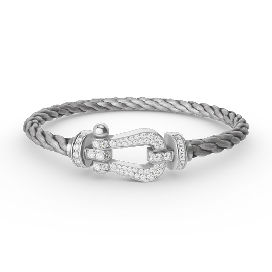 [Clover Jewelry]FORCE LARGE HORSESHOE FULL DIAMOND BRACELET SILVER