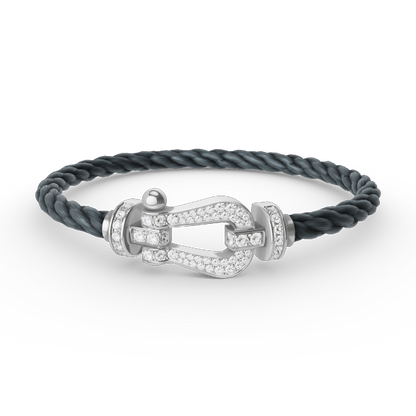 [Clover Jewelry]FORCE LARGE HORSESHOE FULL DIAMOND BRACELET SILVER