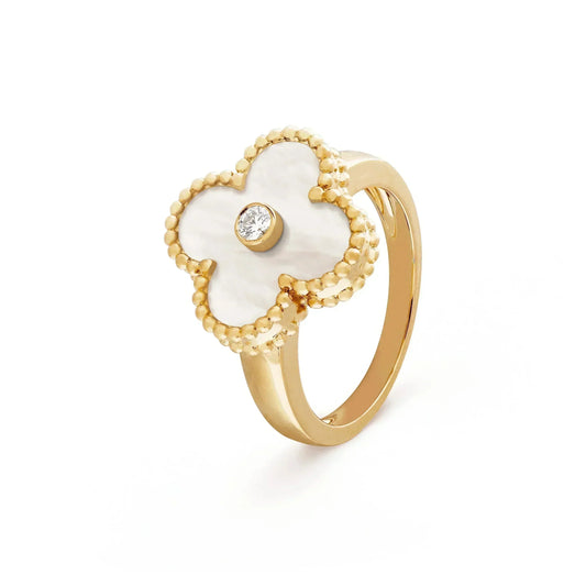 [Clover Jewelry]CLOVER PINK MOP RING GOLD DIAMOND