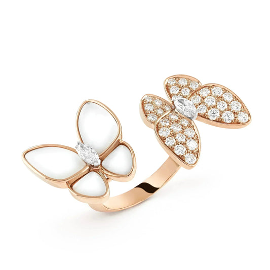 [Clover Jewelry]TWIN BUTTERFLY DIAMOND MOP RING